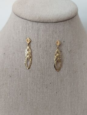 14k Yellow Gold Dangle Women’s Earrings  Long